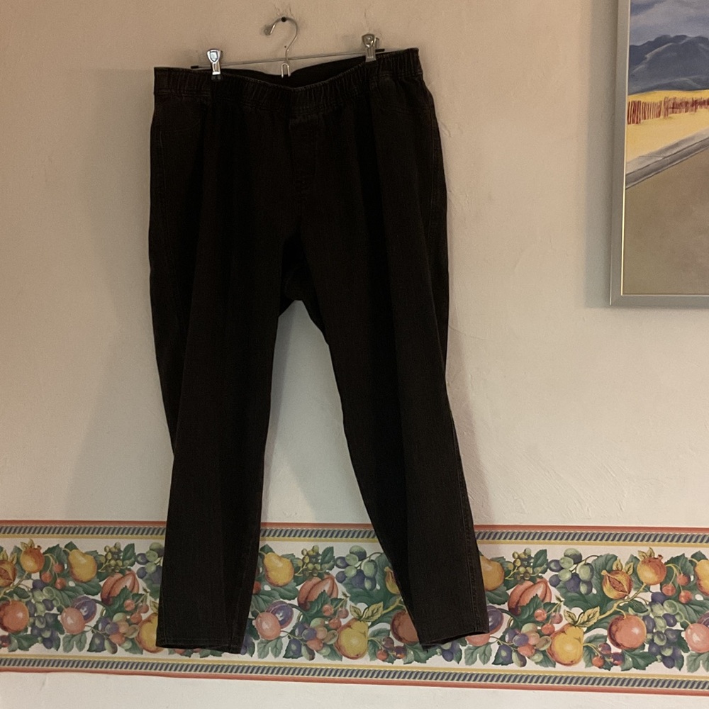 Sale! Avenue Denim Petite Pull On Jeans, Size 18-20P, Black